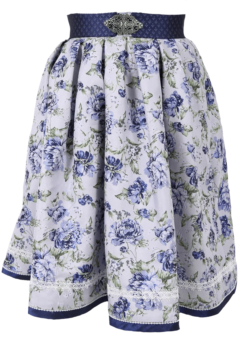 Trachten Rock Midi, Isalie, Blau, grau, Krüger