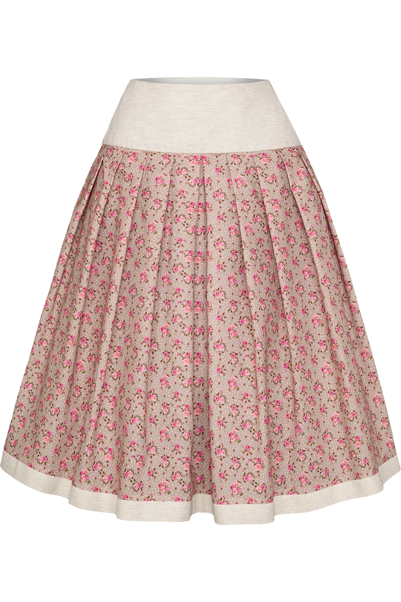 Baumwollrock 70 cm mit Blumenmuster