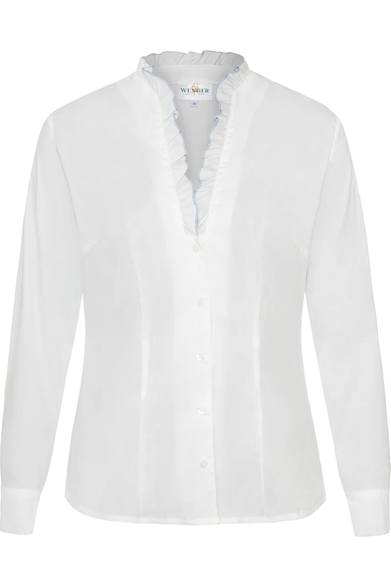 Damen Rüschen-Bluse mit Stretchanteil