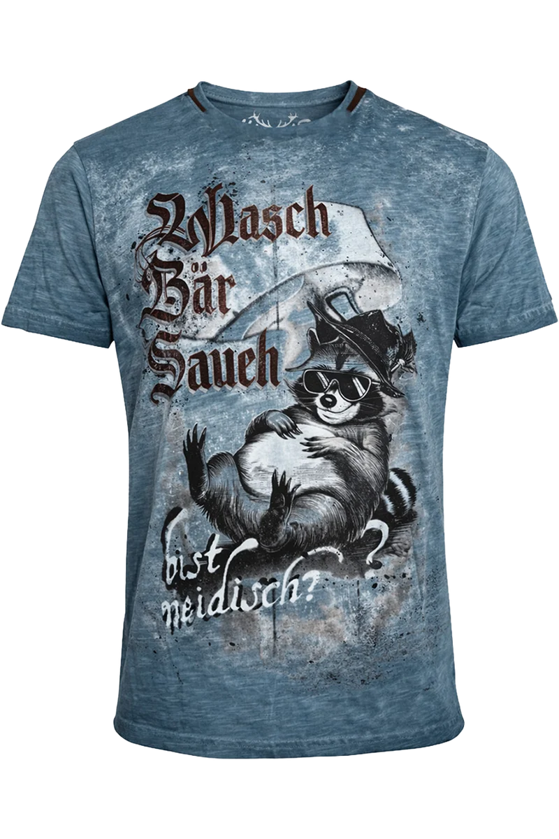 Herren T-Shirt mit Waschbärmotiv 'Waschbärbauch'