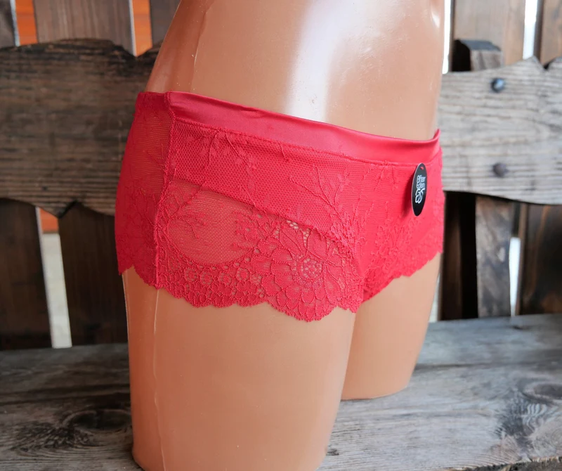 Panty, Hipster, After Eden, Spitze, Rot, Satin