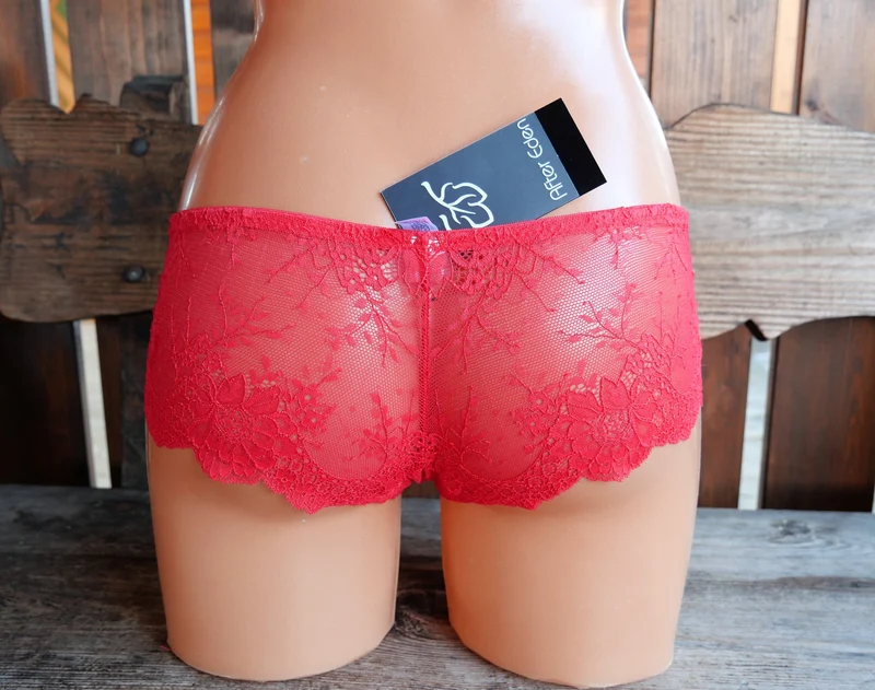 Panty, Hipster, After Eden, Spitze, Rot, Satin