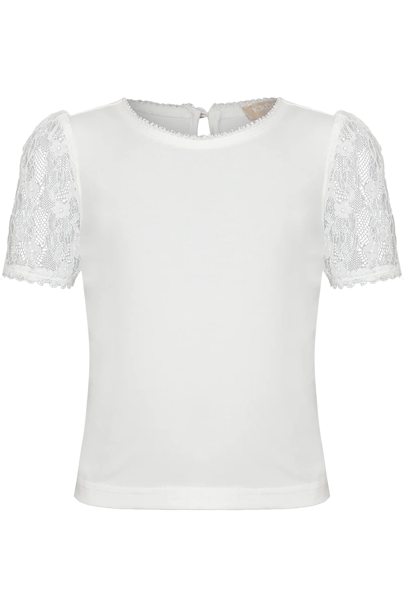 Mädchen Spitzenshirt elastisch
