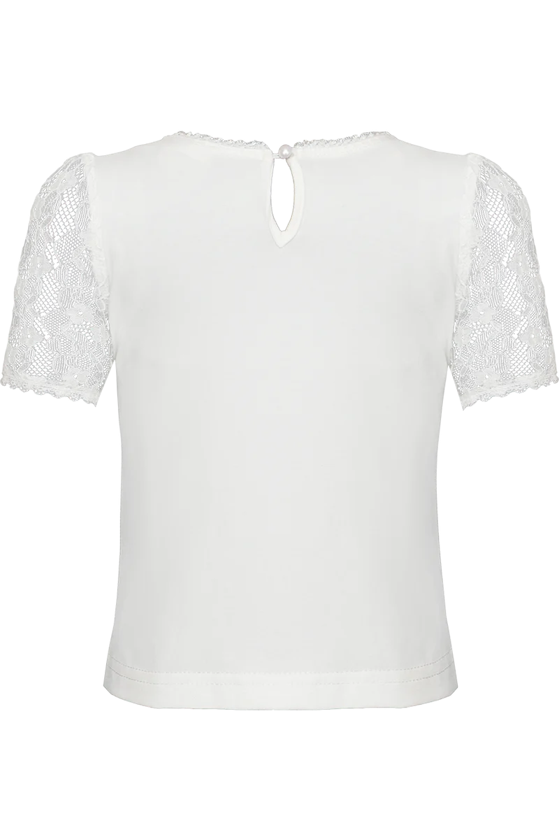 Mädchen Spitzenshirt elastisch