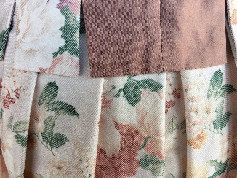 Dirndl 3-Teiler, CocoVero, beige, rosé, natur, Seide, Midi 60cm