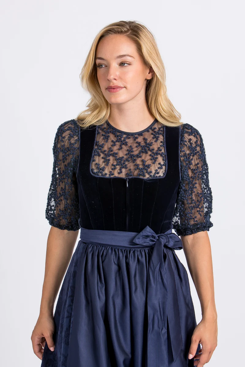 Madame Marie Samtdirndl Noctuna blau