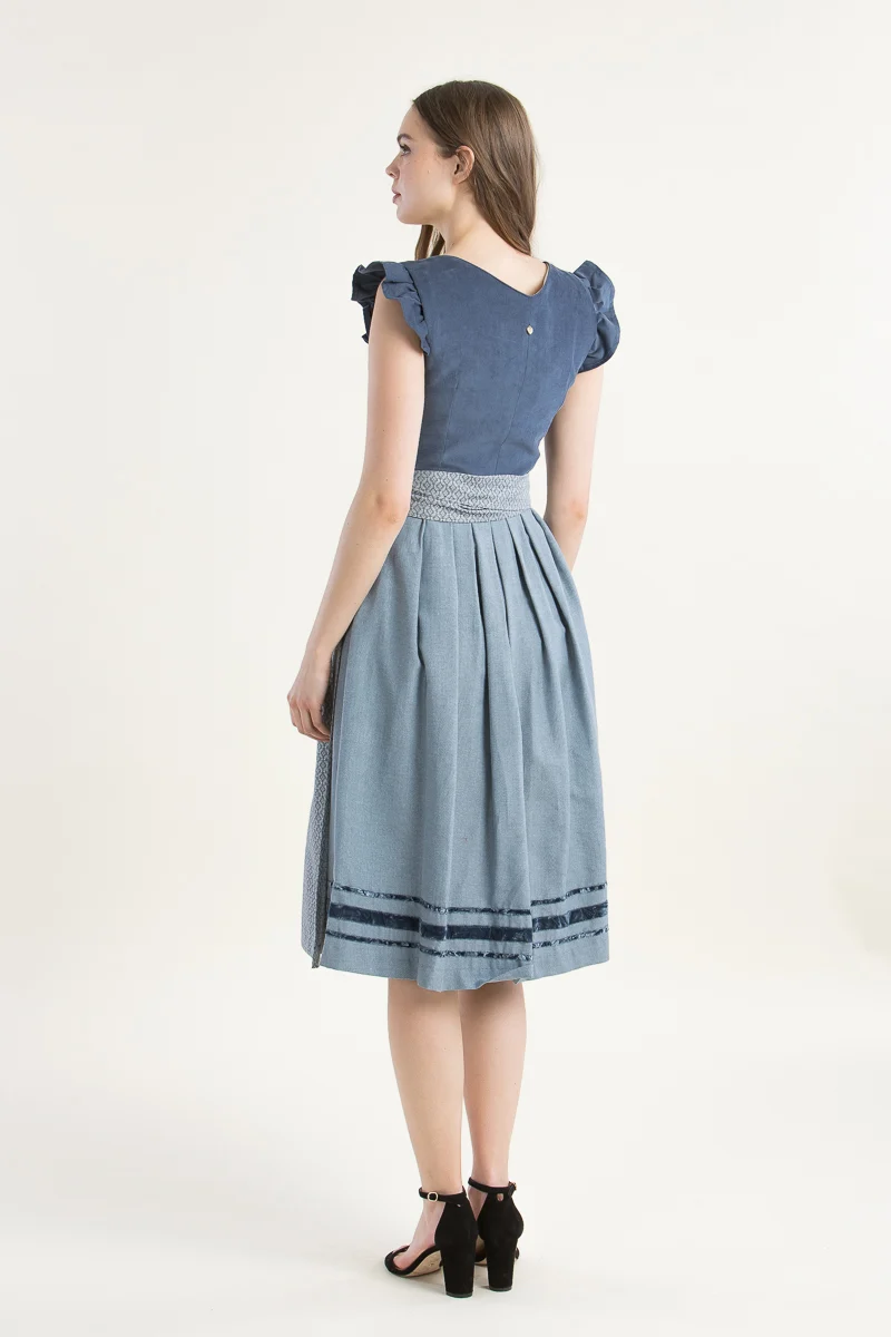 Alpenherz Flügelarm-Dirndl Nila blau