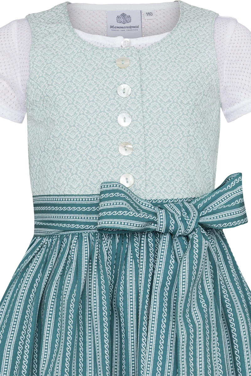 Mädchen Dirndl mit Bluse - türkis