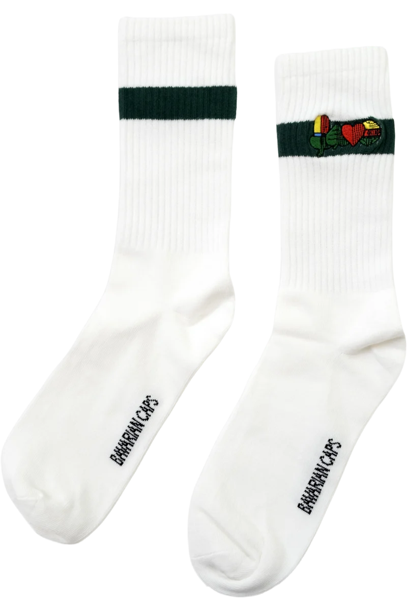1 Paar Sportsocken mit Kartenspiel-Stickereien