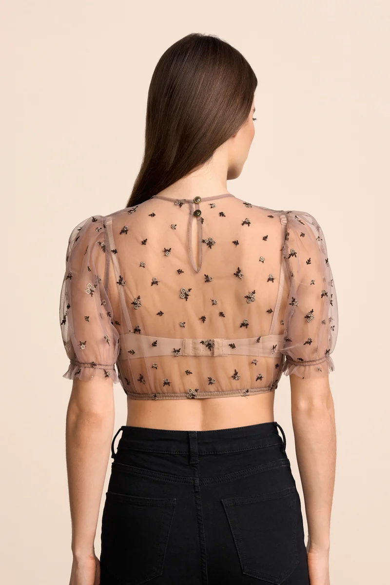 Dirndlbluse Krüger Arla braun