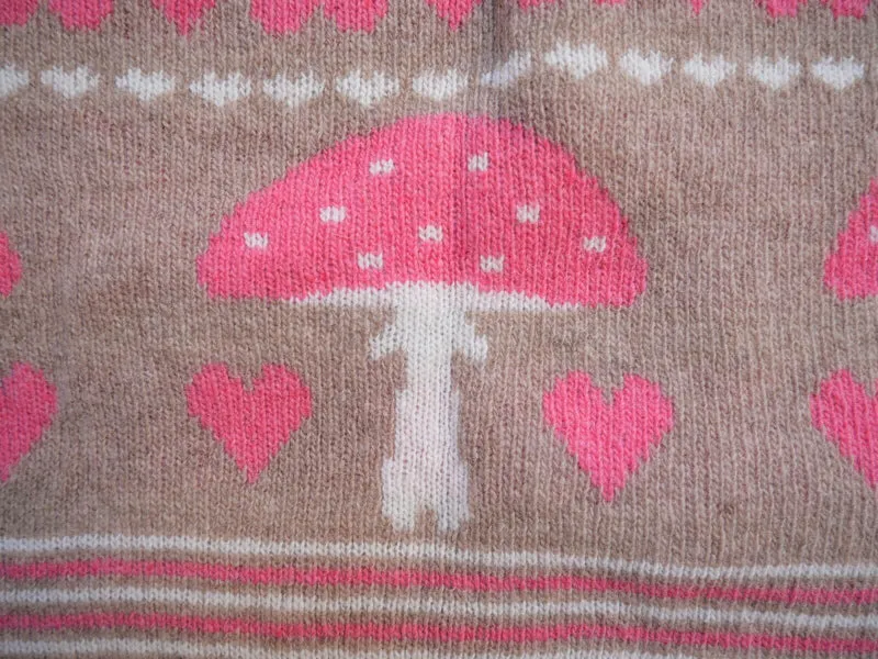 Loop Schal, Adelheid, Glückspilz, braun, pink, Pilz