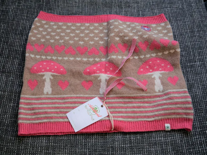 Loop Schal, Adelheid, Glückspilz, braun, pink, Pilz