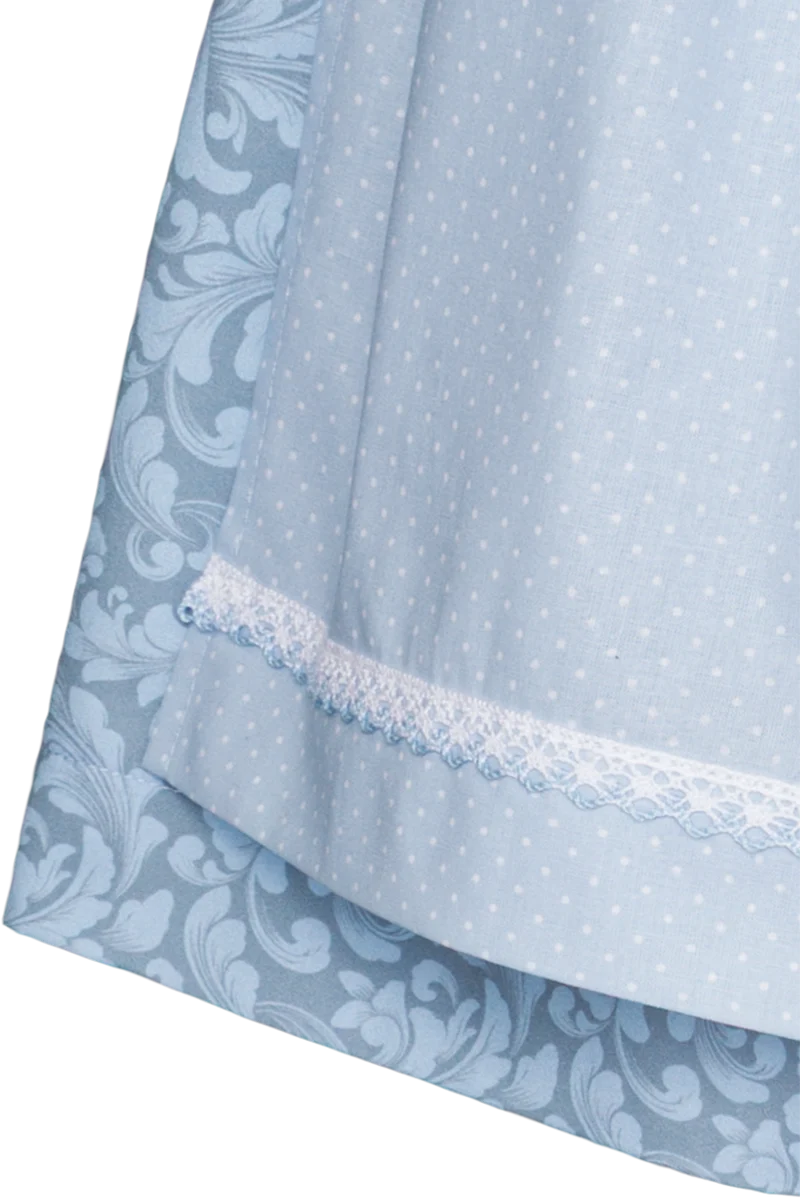 Kinderdirndl aus Baumwolle mit gepunkteter Schürze