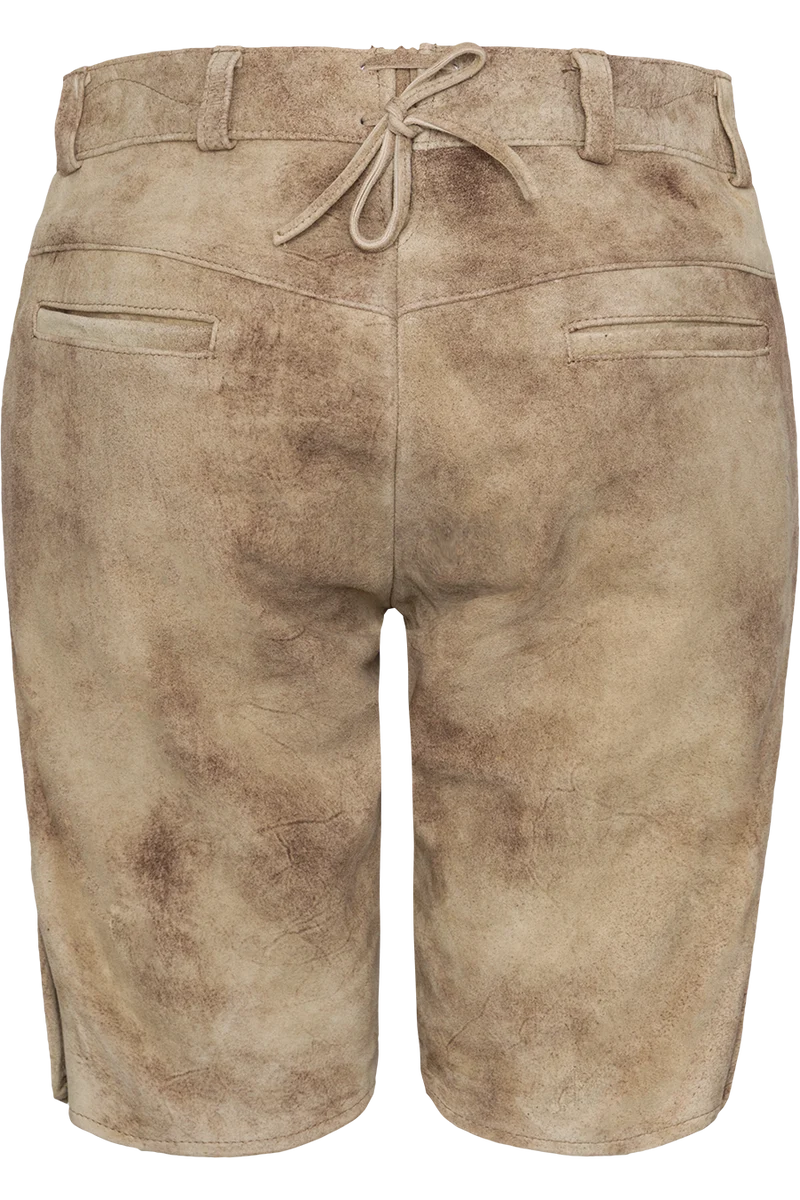 Damen Lederhose kurz mit verzierten Knöpfen