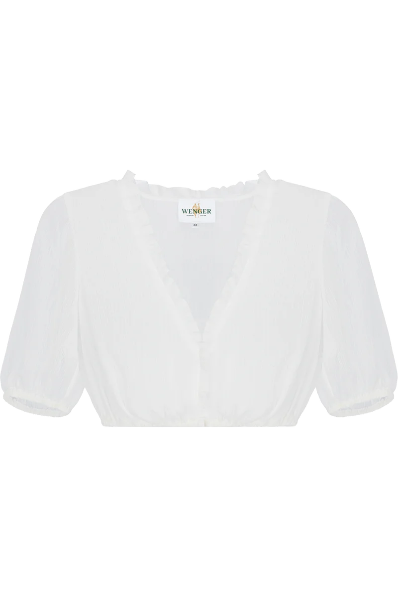 Dirndlbluse transparent V-Ausschnitt