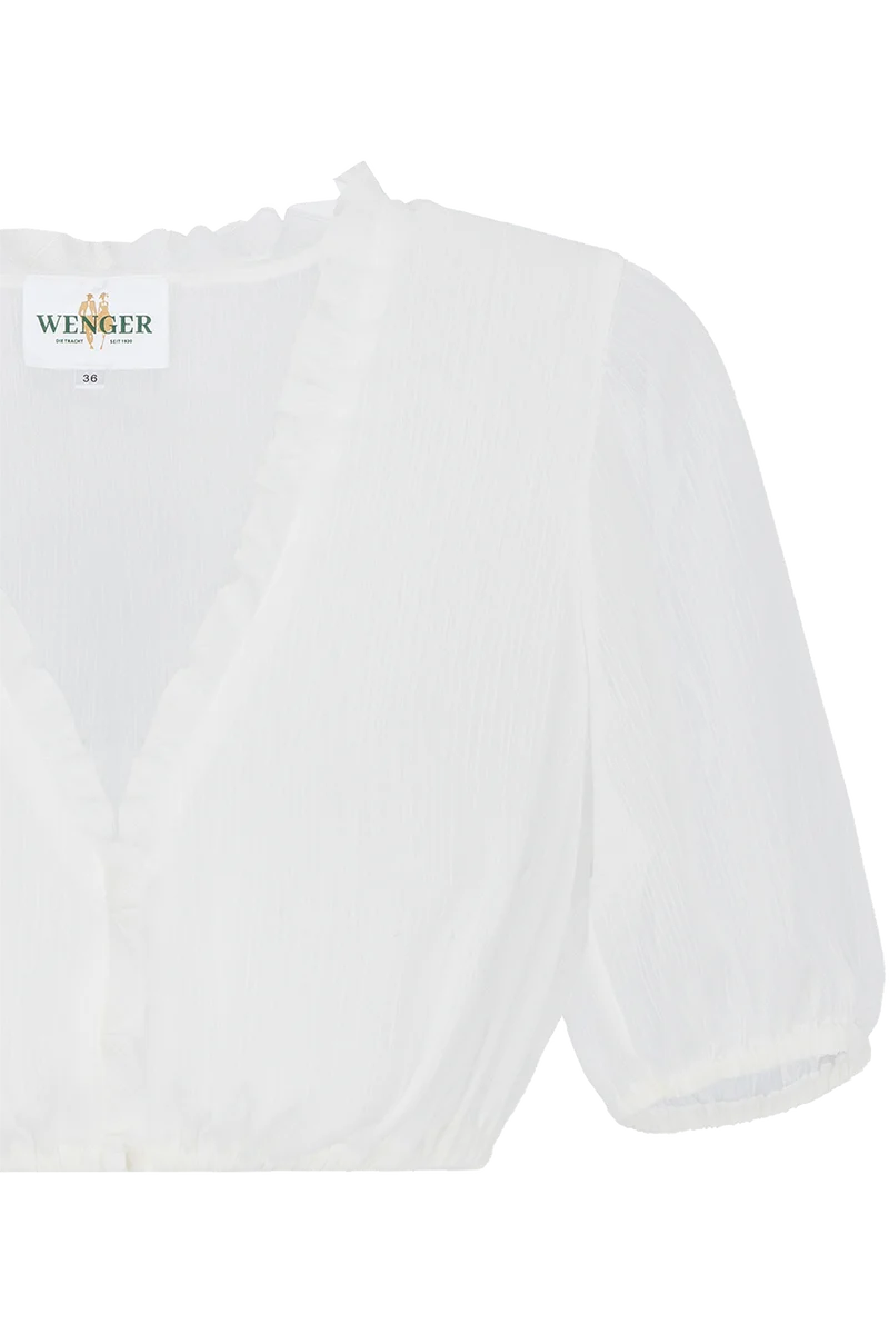 Dirndlbluse transparent V-Ausschnitt
