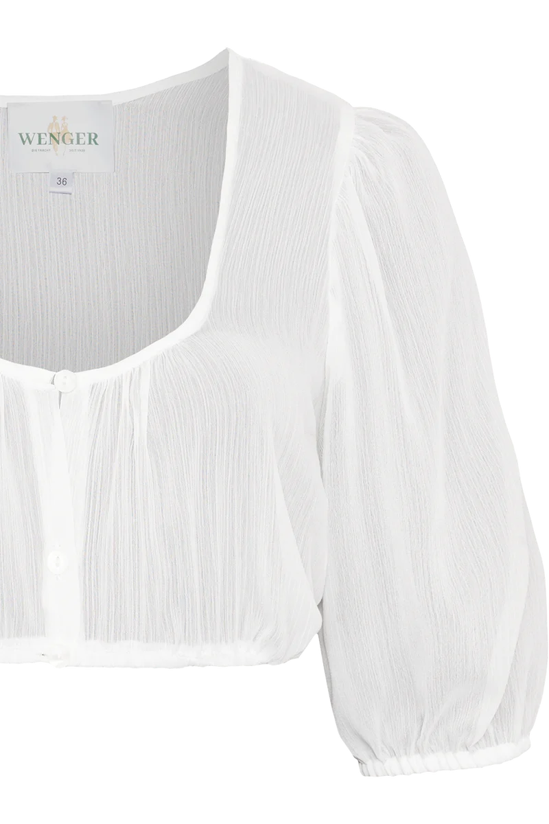 Dirndlbluse leicht transparent mit Streifen-Struktur