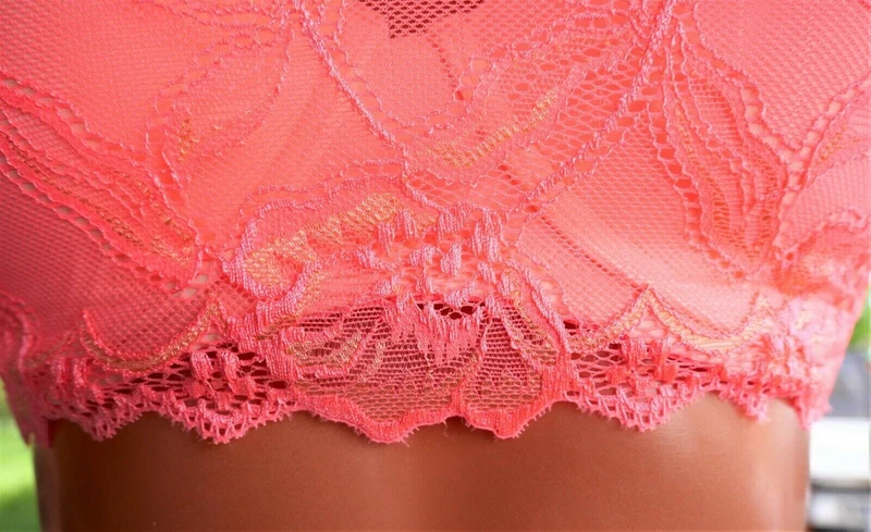 Bandeau Schalen BH, After Eden, Spitze, Pfirsich, Koralle