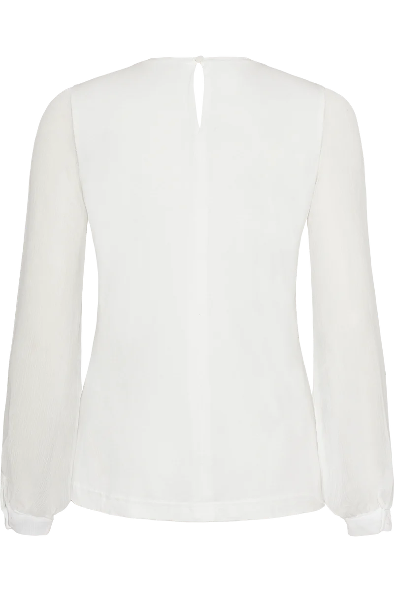 Damen Shirt mit Stretchanteil Langarm - creme