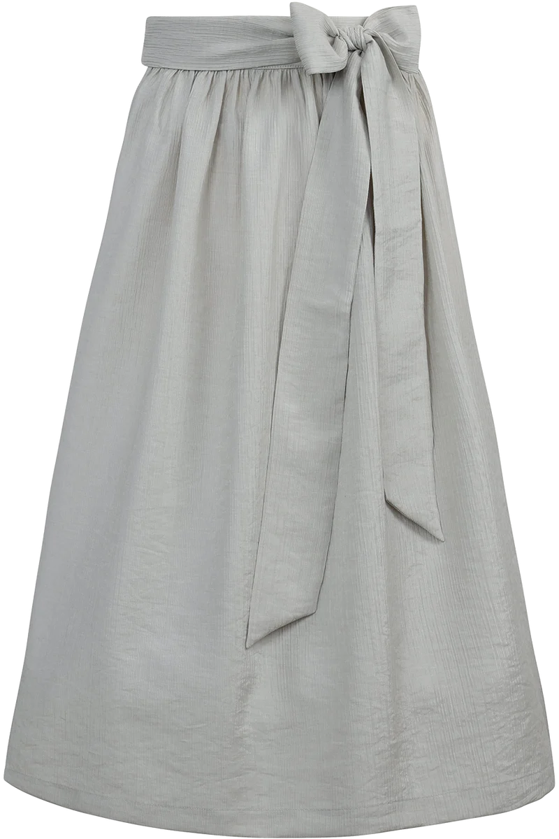 Midi-Dirndlschürze 75cm mit Crinkle-Struktur - artischocke