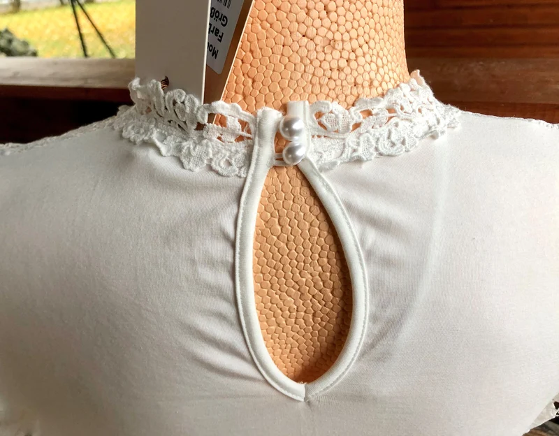 Dirndlbluse Krüger Collection, Julie, Spitze, langarm, ecru