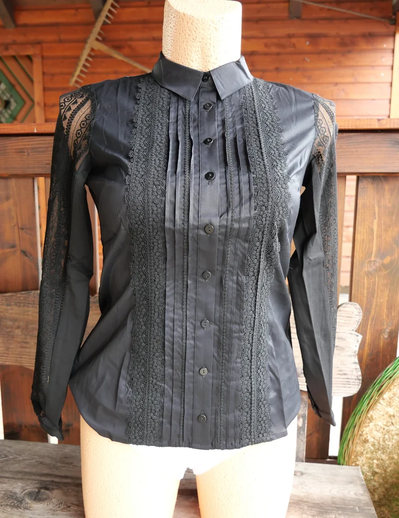 Trachtenbluse, Spieth & Wensky, Nacht, schwarz
