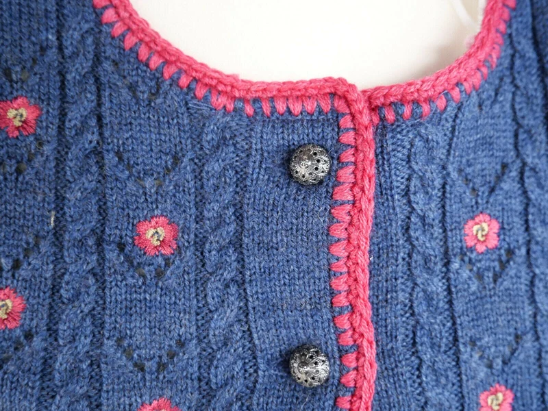 Trachten Jacke, Spieth & Wensky, Nostalgie, jeansblau/Himbeer