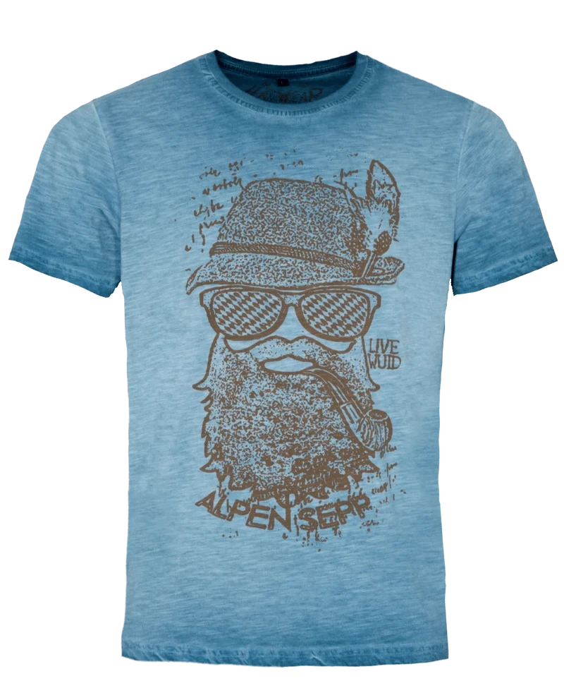 Herrenshirt, Trachten Shirt, HangOwear, Roland blau