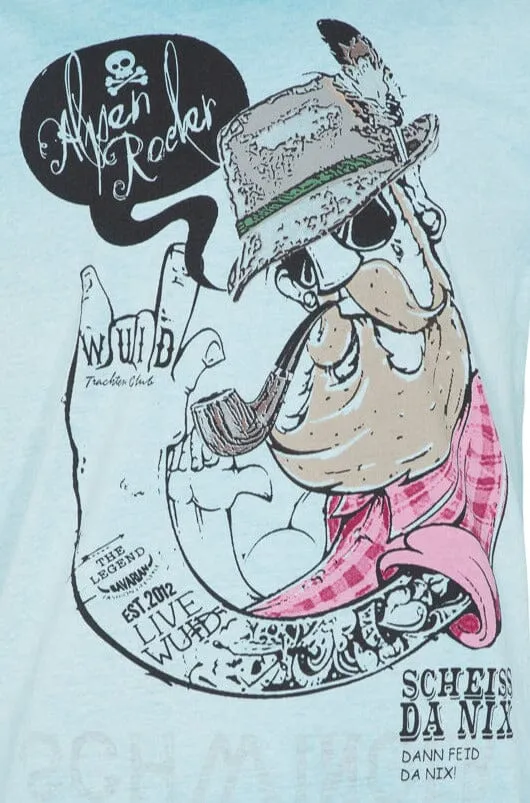 Herrenshirt, Trachten Shirt, HangOwear, Richy blau, Übergröße