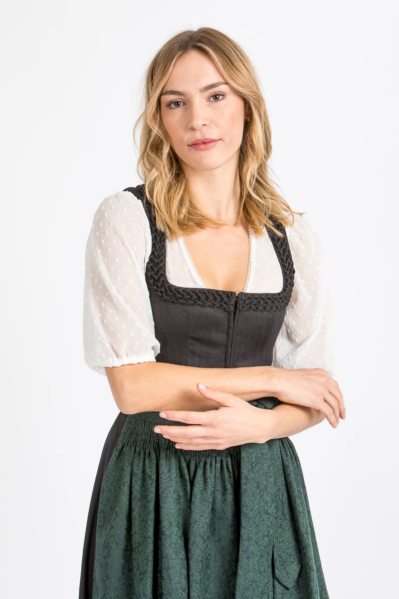 Wenger Dirndlbluse Ida Chiffon Ecru Gepunktet
