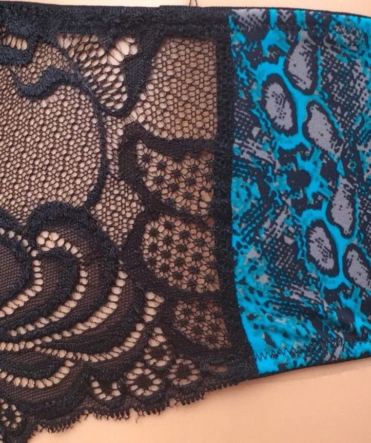 Panty Hipster, Slip, After Eden, schwarz, türkis, Spitze