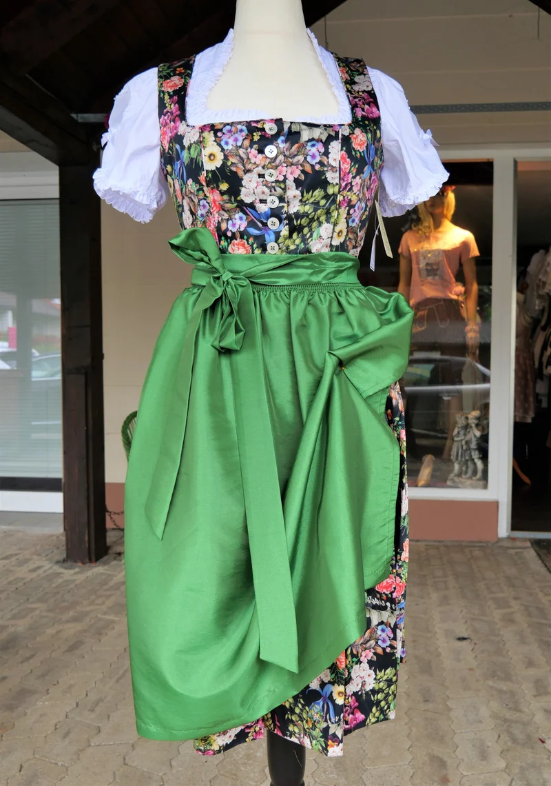 Dirndl Kaiseralm, Sommer, floral, bunt, Midi 65 cm