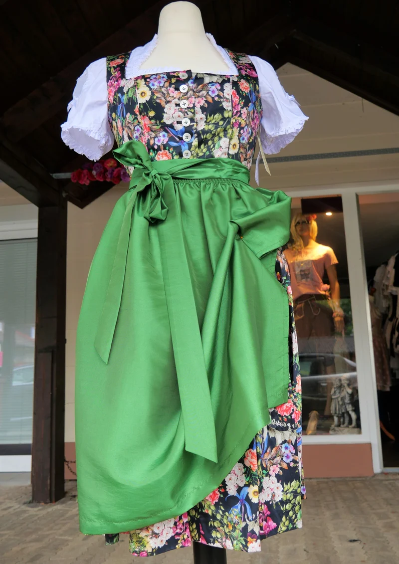 Dirndl Kaiseralm, Sommer, floral, bunt, Midi 65 cm