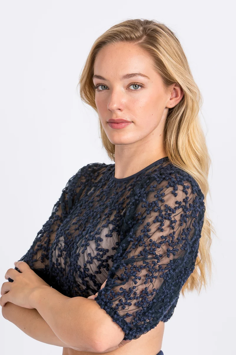 Heimatglück Dirndlbluse Stella blau