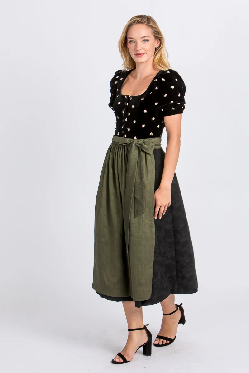 Almliebe Dirndl Rosmarie schwarz