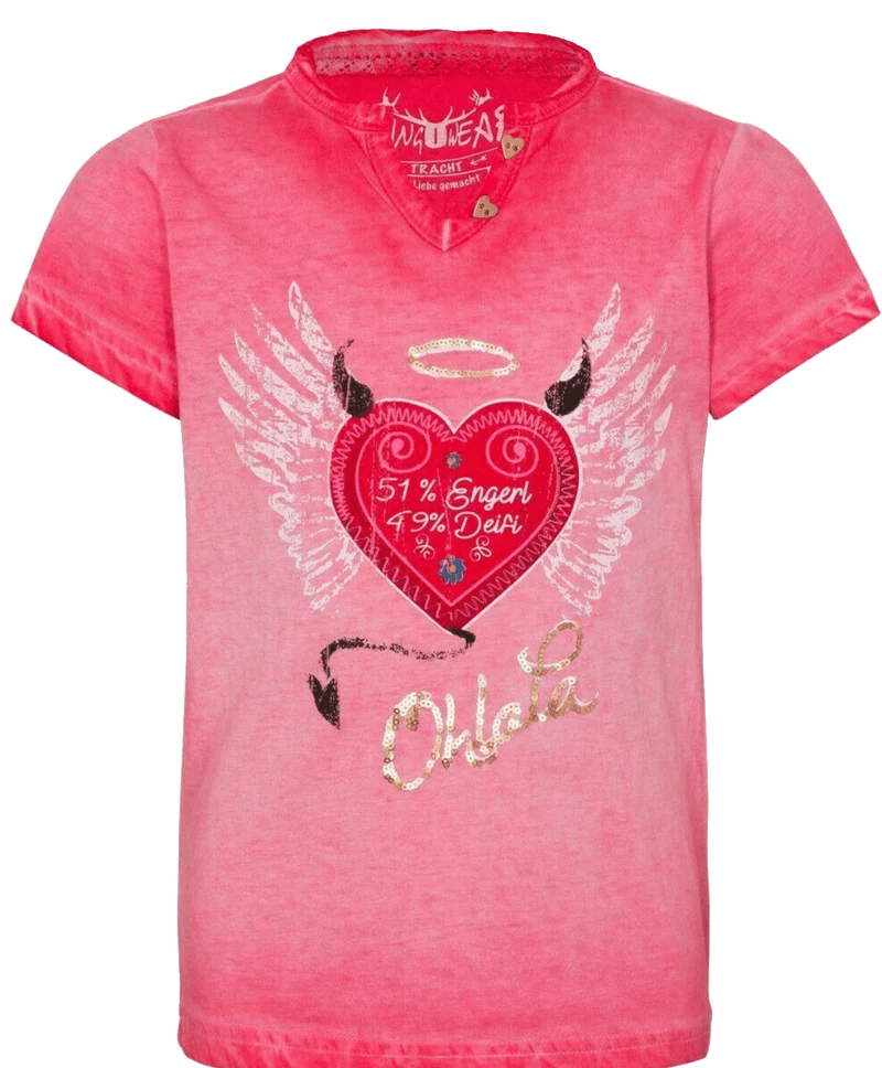Kinder Madlshirt, HangOwear, Rike, Pink, rot, Herz, AR