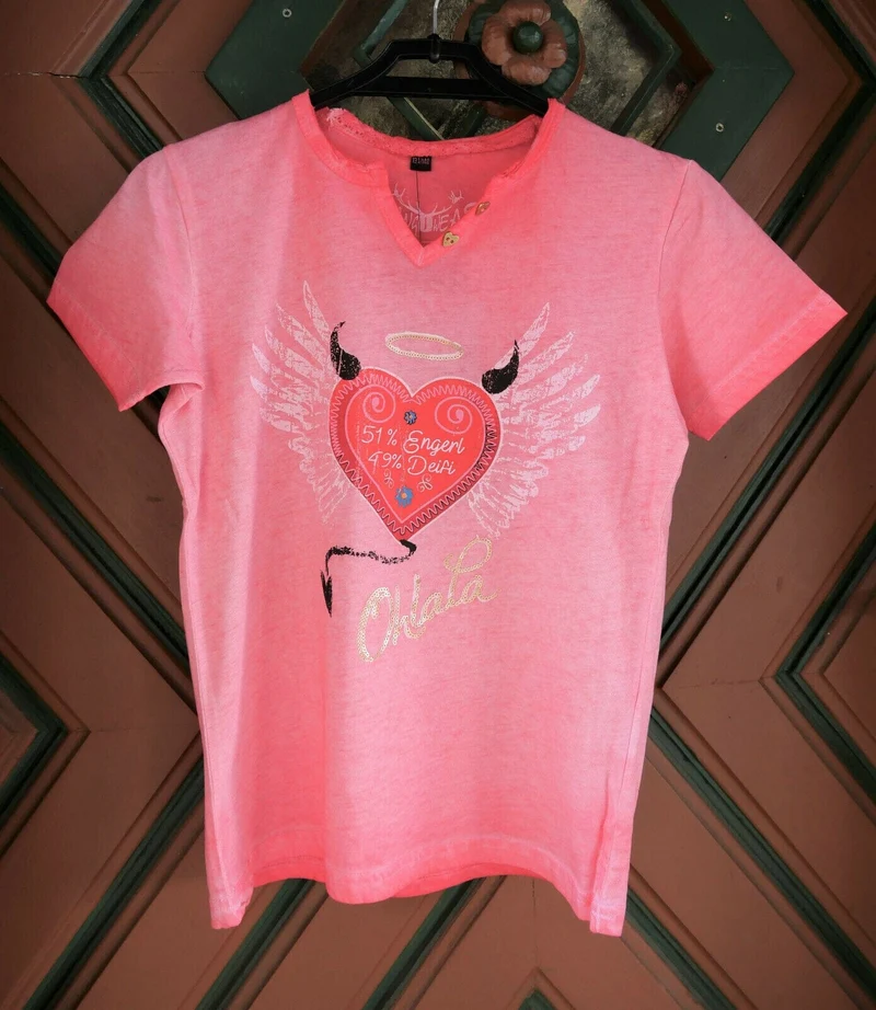 Kinder Madlshirt, HangOwear, Rike, Pink, rot, Herz, AR