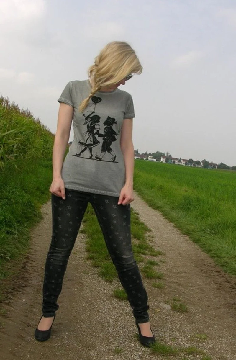 Trachtenshirt, Wiesnkönig, grau, Wiesn