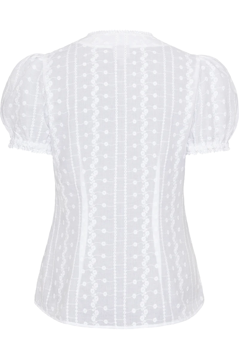 Damen Trachtenbluse mit floraler Stickerei