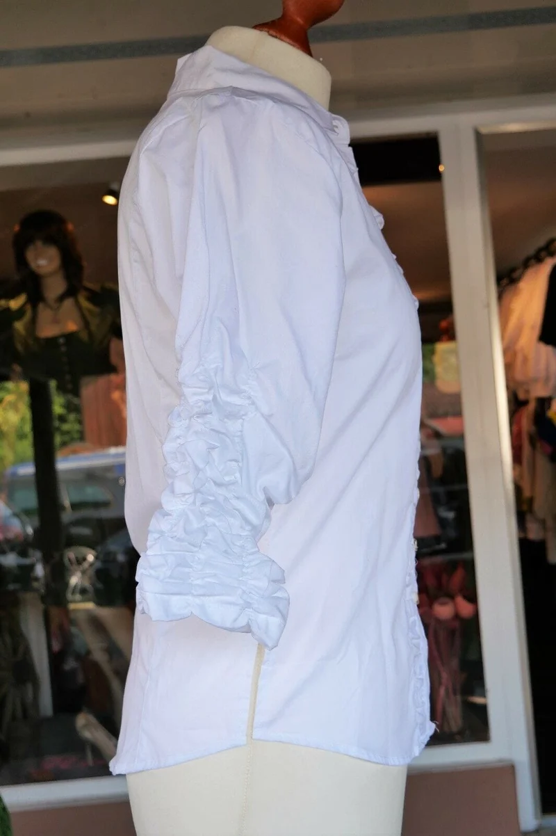 Trachten Bluse, Trachtenbluse, Kristy, Almsach, weiß, 3/4 Arm