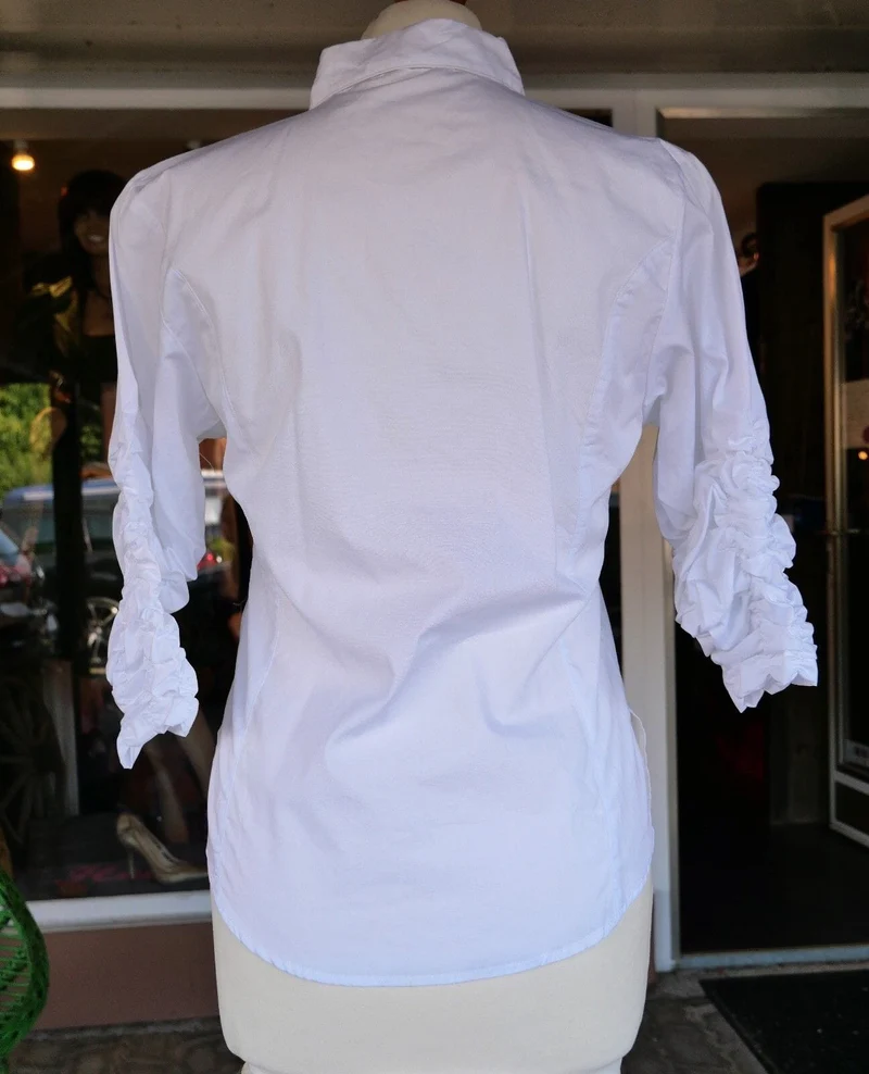 Trachten Bluse, Trachtenbluse, Kristy, Almsach, weiß, 3/4 Arm