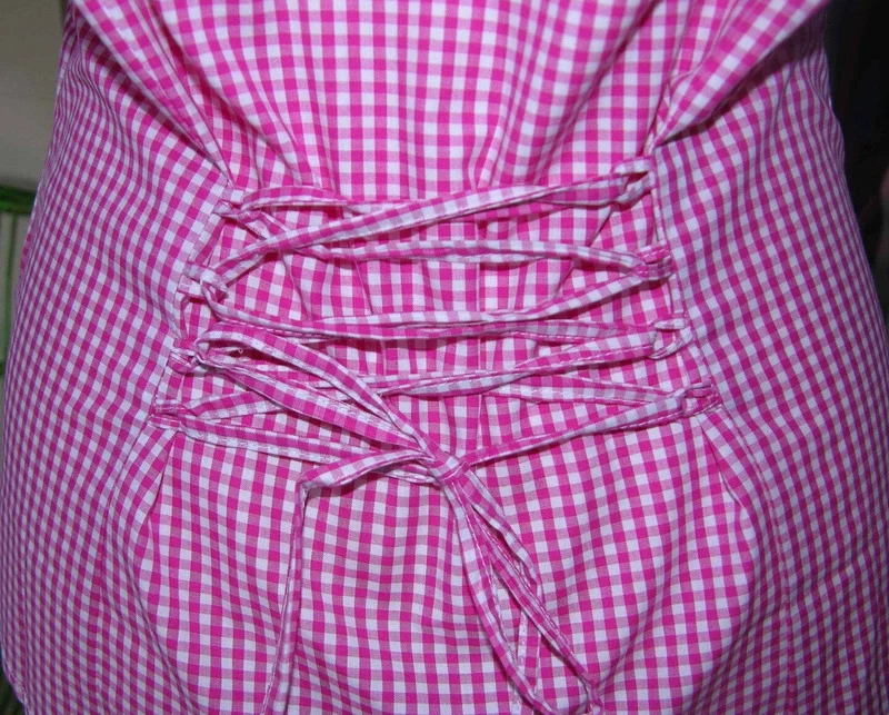 Trachten Bluse, Trachtenbluse, Almsach, kariert pink, halbarm