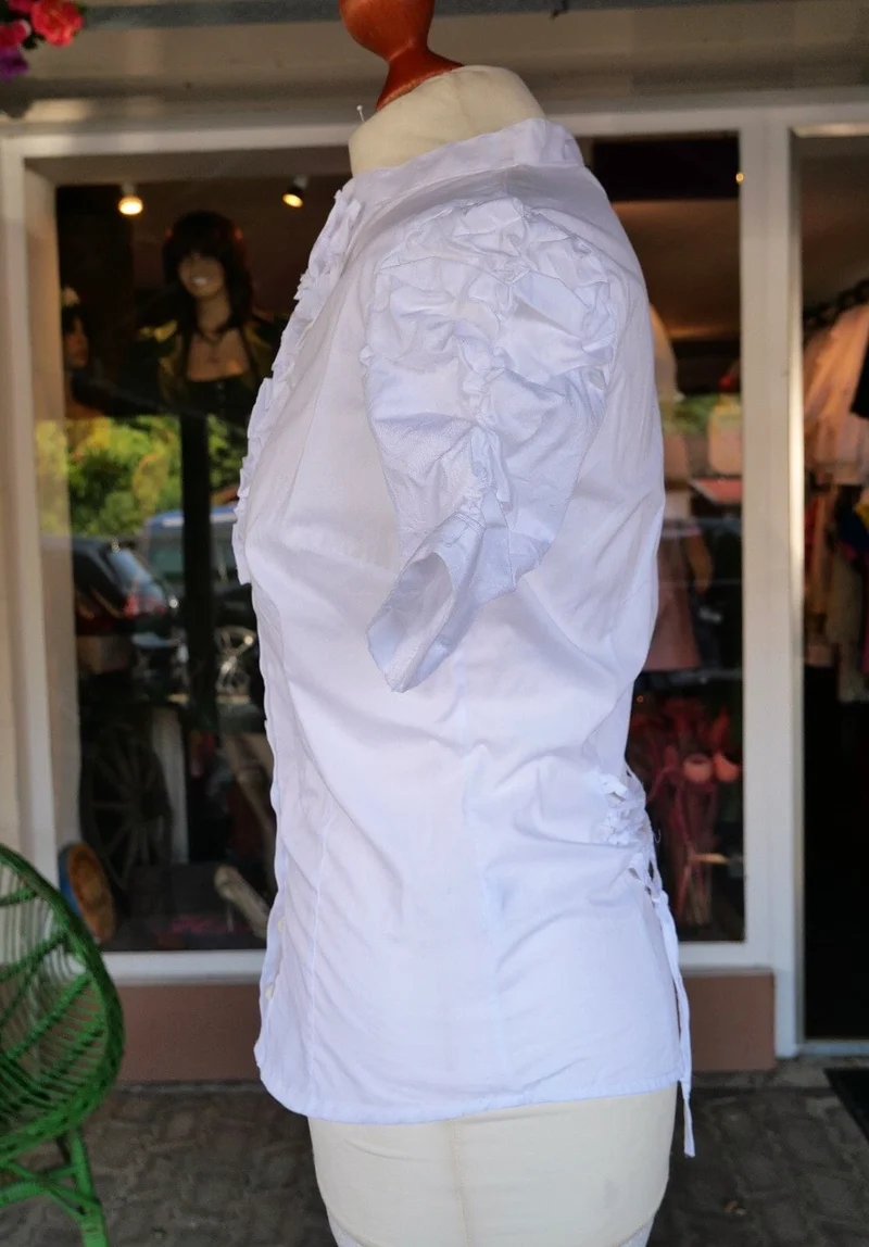 Trachten Bluse, Trachtenbluse, Jasmin, Almsach, weiß