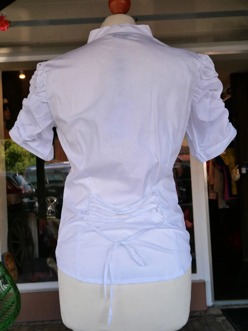 Trachten Bluse, Trachtenbluse, Jasmin, Almsach, weiß