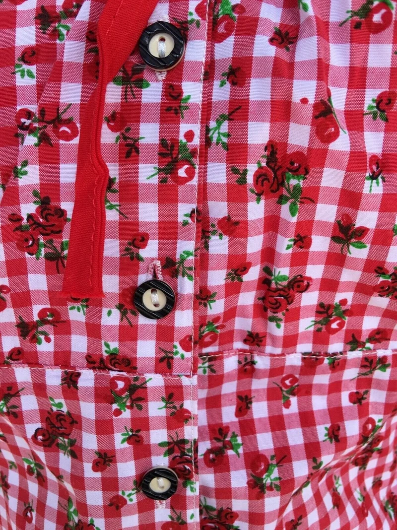 Trachten Bluse, Trachtenbluse, Fuchs, rot kariert, Gr. XXL (42/44)