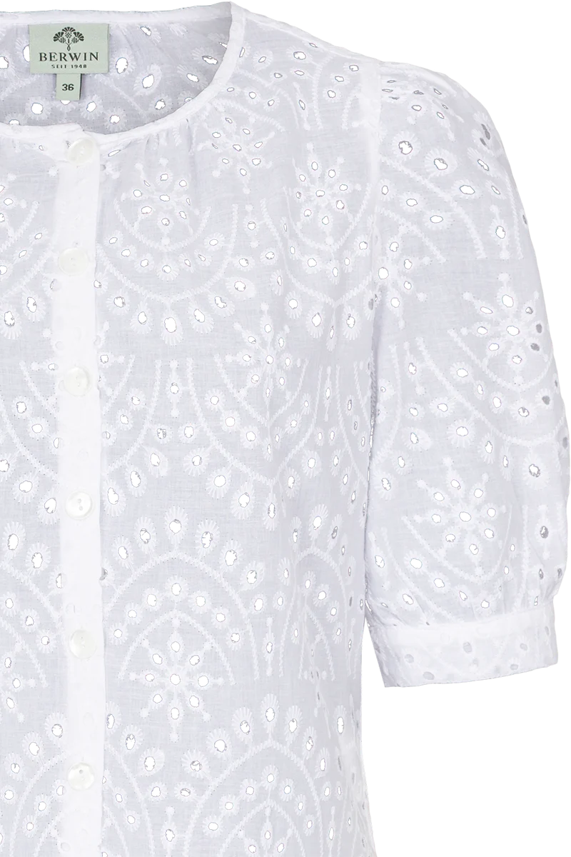 Damen Trachtenbluse mit Lochstickerei