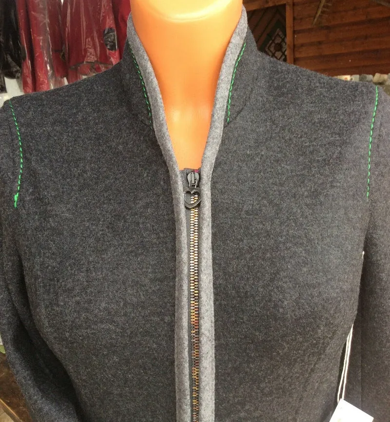 Trachten Jacke, von&zu Basset, grau, anthrazit, Walkjacke