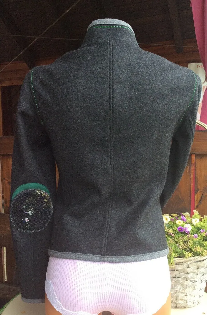 Trachten Jacke, von&zu Basset, grau, anthrazit, Walkjacke