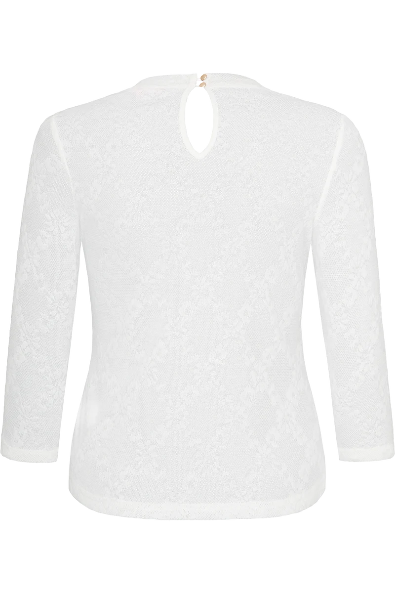 Damen Shirt mit Strickmuster und 3/4-Ärmeln