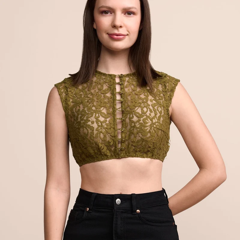 Krüger Dirndlbluse Janelle oliv